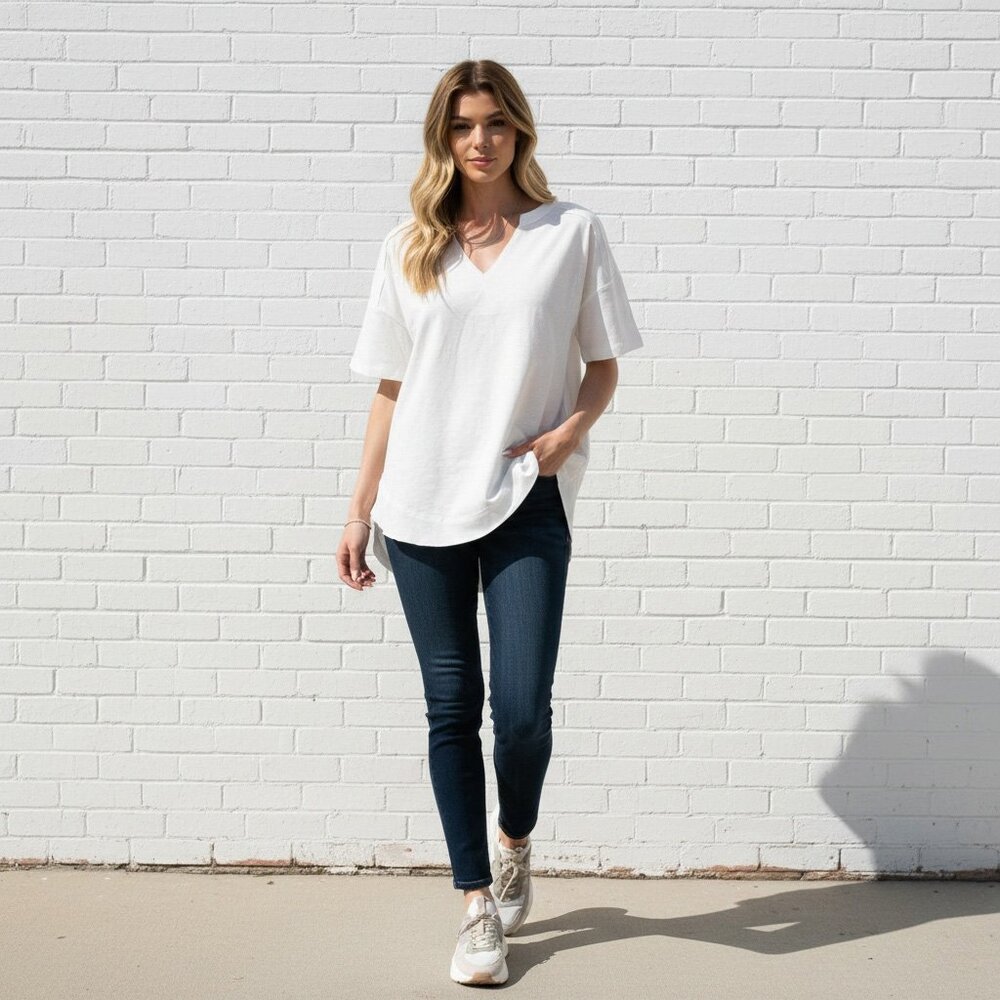 Off white cotton tee - High quality oversized fit effortless basic top